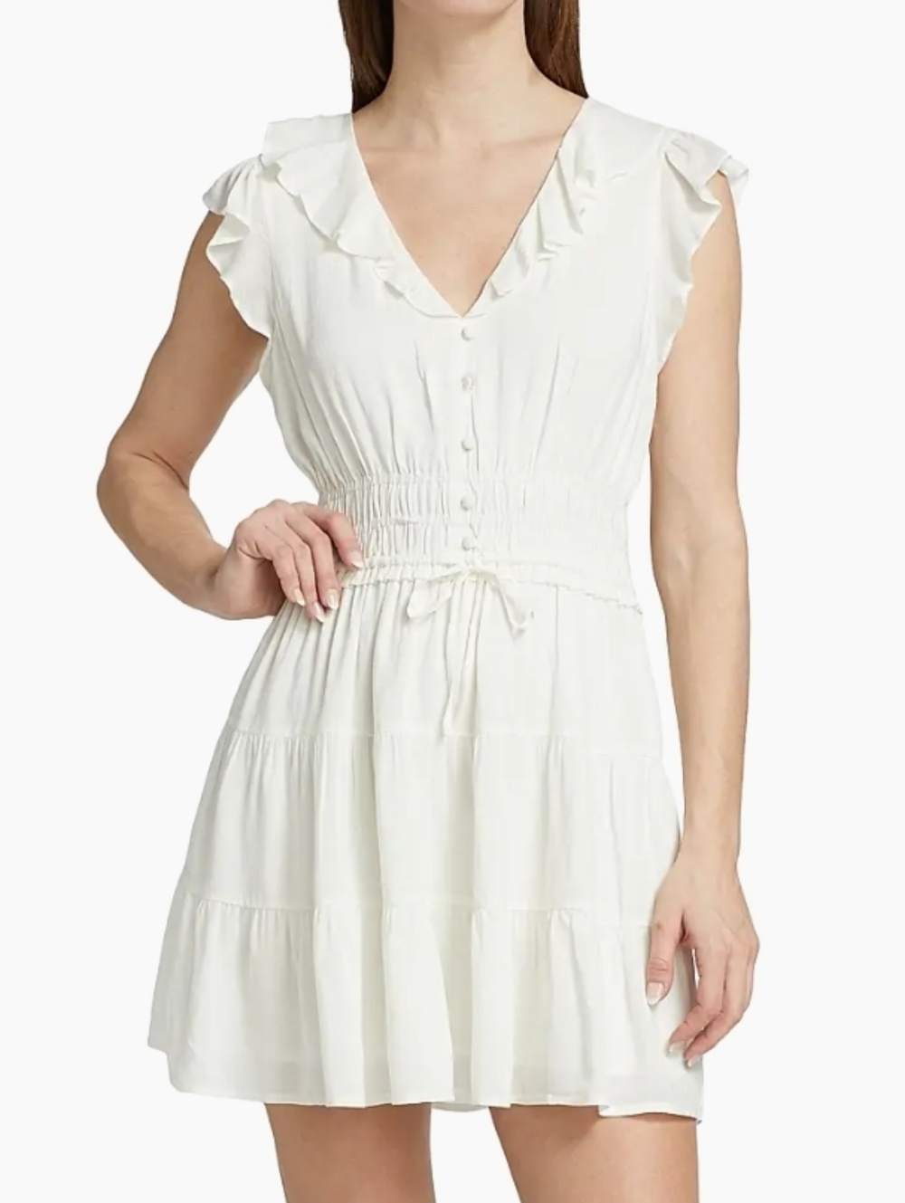 Paige Paradis Tiered Ruffled Minidress Sz M